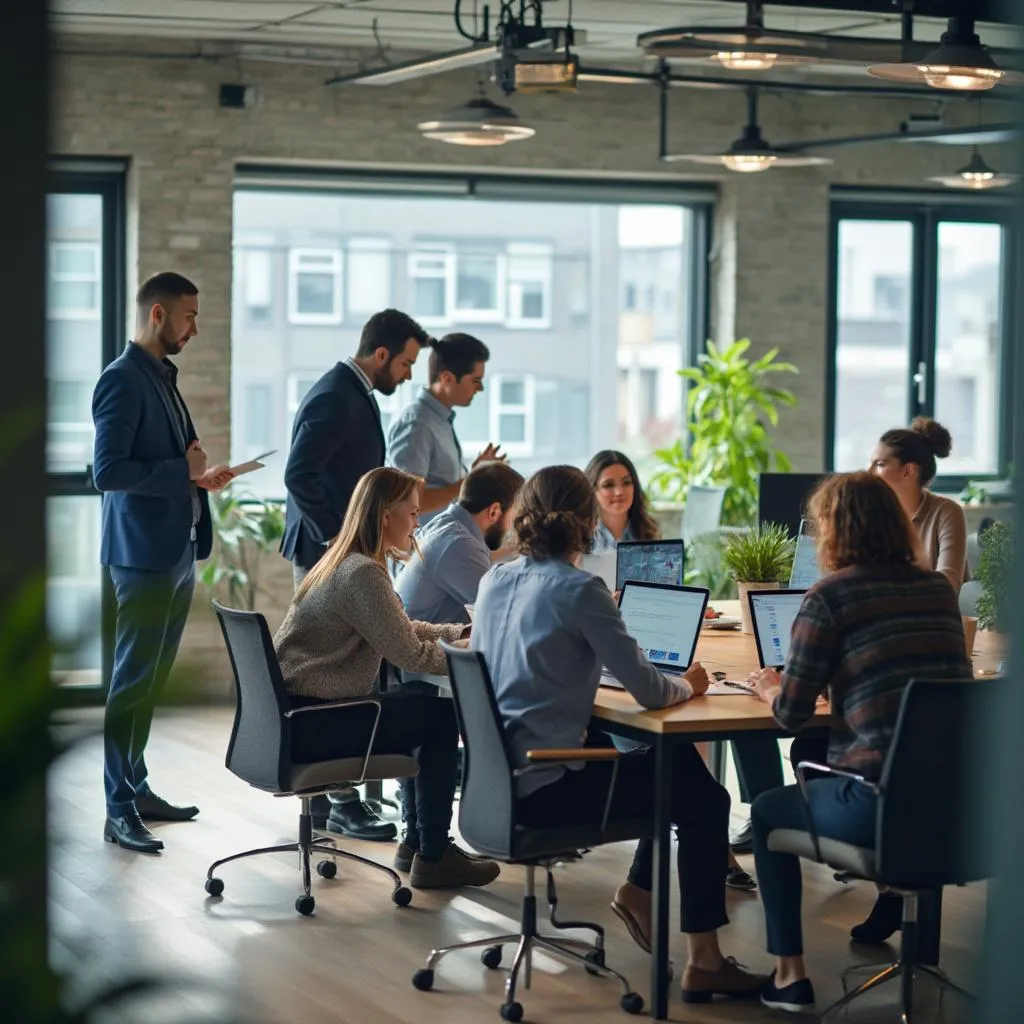 Equipo de consultores digitales colaborando